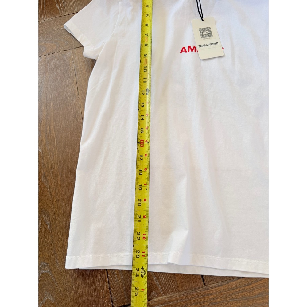 NWT Zadig & Voltaire Zoe Photoprint Pizza T-shirt Womens White Small - Picture 8 of 8